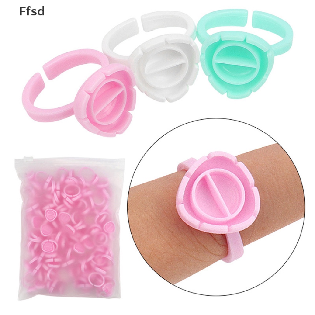 [Hàng mới về] 100 cái vòng giữ keo nối mi tiện dụng