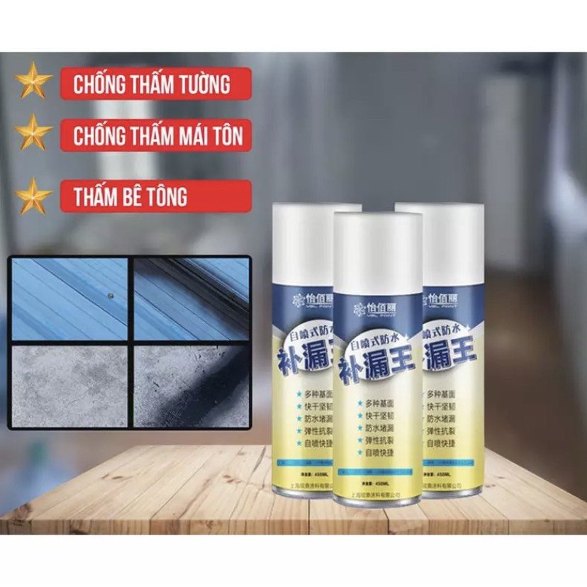 [FREESHIP] Bình xịt chống thấm đa năng - Sơn xịt chống thấm dột Waterproof Spray Polyurethane 450ml