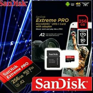 SANDISK Micro Sd 256gb Extreme Pro U3 A2 V30 Sdxc Microsd 256 Gb 170mbps 170mbps