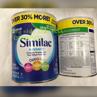 Date 2021- Sữa similac advance non gmo 873g của Mỹ