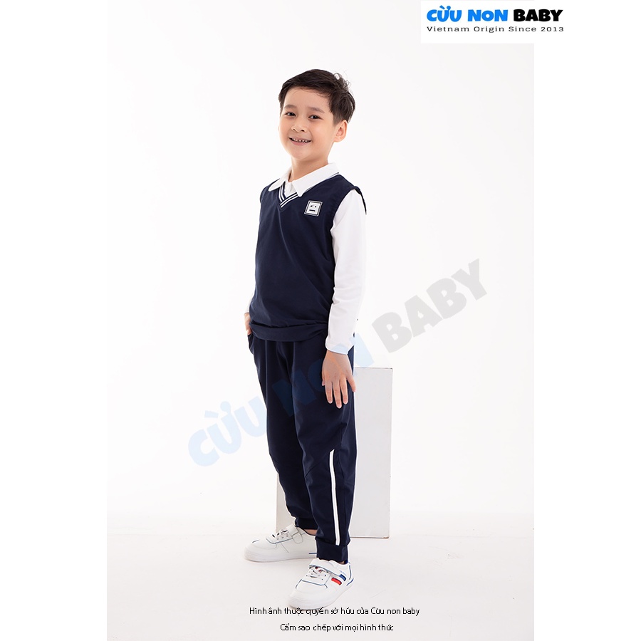 Bộ Thu Đông - Bộ dài tay Bé Trai Sang Chảnh - Cừu Non Baby, Chất liệu Thun Cotton 100%