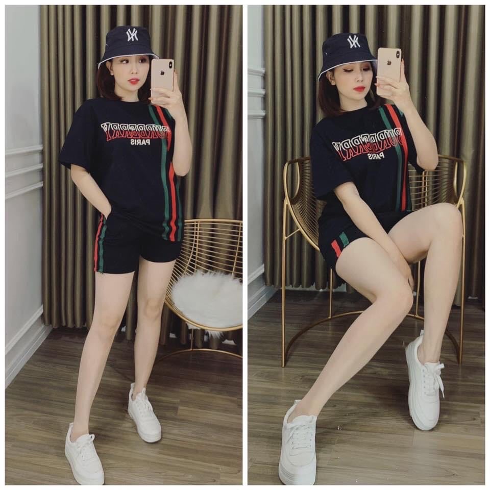 NEW Set bộ đùi phối viền THIÊU CHỮ siêu dễ thương co giãn mặc thoải mái khi duy chuyển,vận động (có size 3xl 75kg)