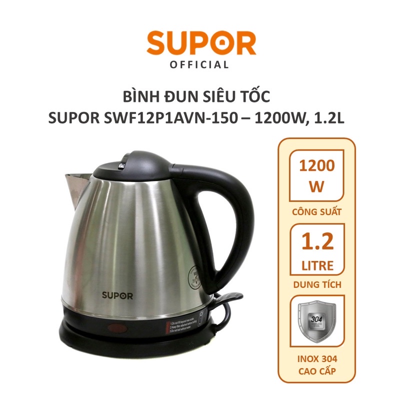 Bình đun siêu tốc Supor SWF12P1AVN-150 1.2L