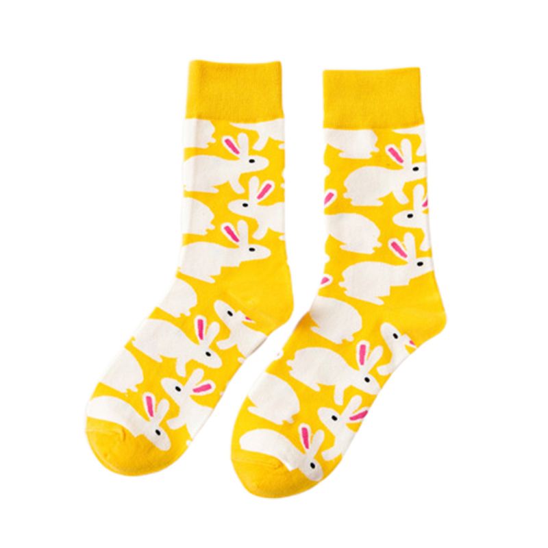 Youyo Đôi Vớ Cotton In Họa Tiết Hoạt Hình Vui Nhộn Nhiều Màu Sắc Phong Cách Harajuku Dành Cho Nam Nữ