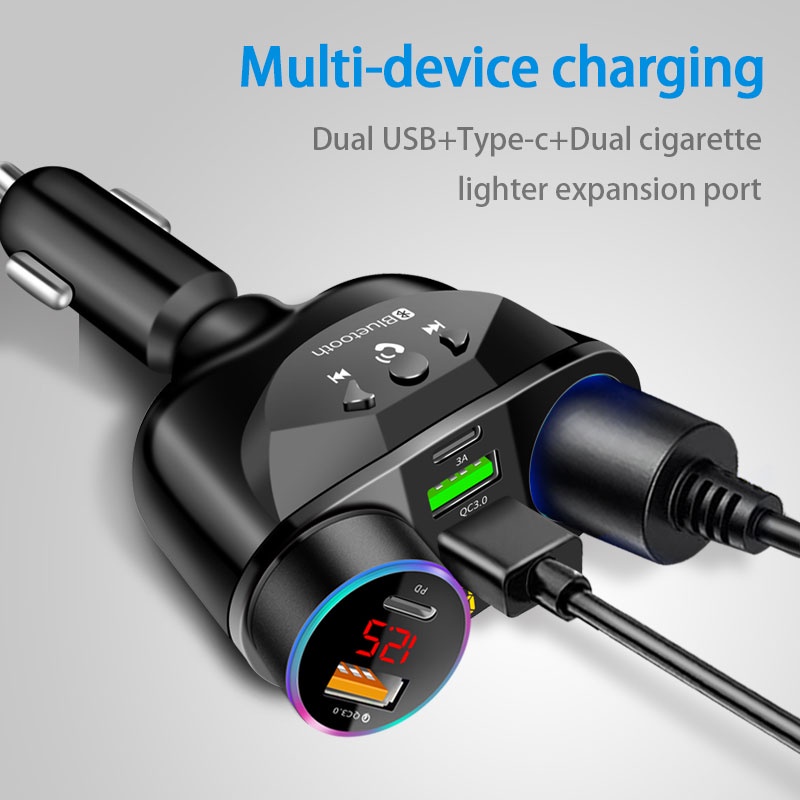 Tẩu sạc nhanh SEAMETAL QC3.0 + PD Type C cổng USB kép 66W 12V / 24V thích hợp cho điện thoại