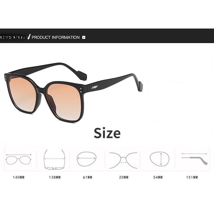 Kính râm nữ Hàn Quốc Kính râm gọng lớn Retro Kính râm chống tia cực tím UV400