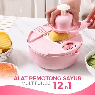 Máy thái rau củ đa chức năng nhà bếp Máy cắt lát khoai tây Máy cắt rau củ đa chức năng 10 trong 1 12 trong 1