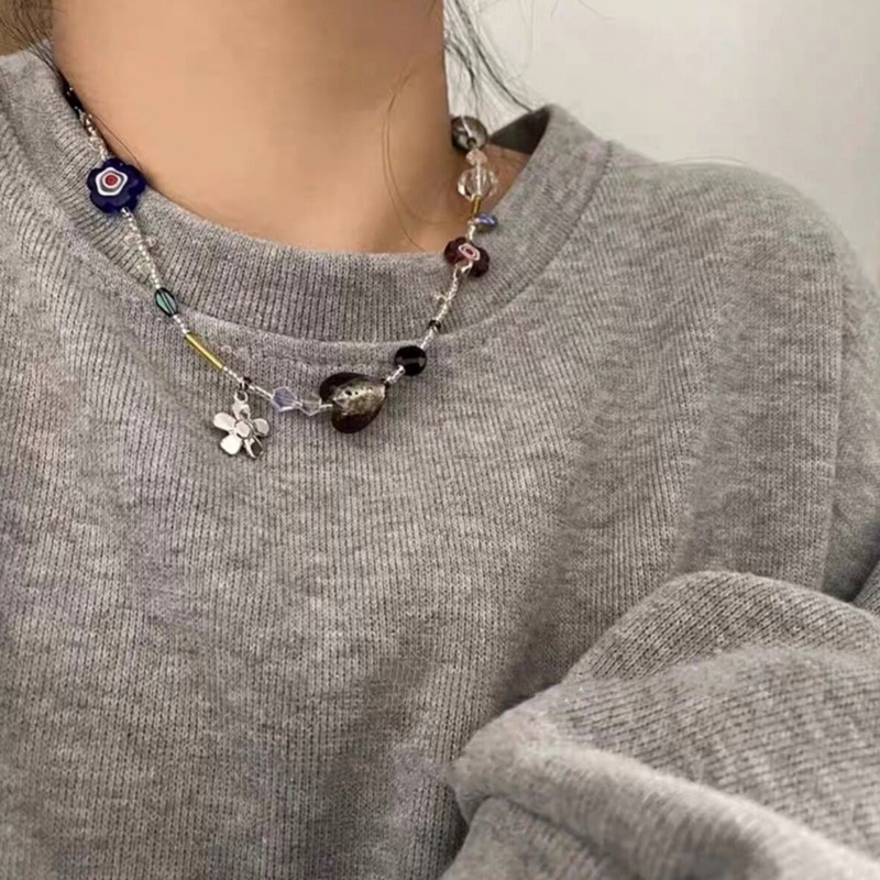 Vòng cổ Mặt Kính Đính Đá Phong Cách retro