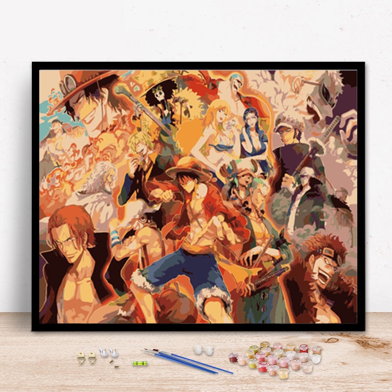 Tranh số hóa Anime có khung vải Canvas Tranh tô màu theo số DIY