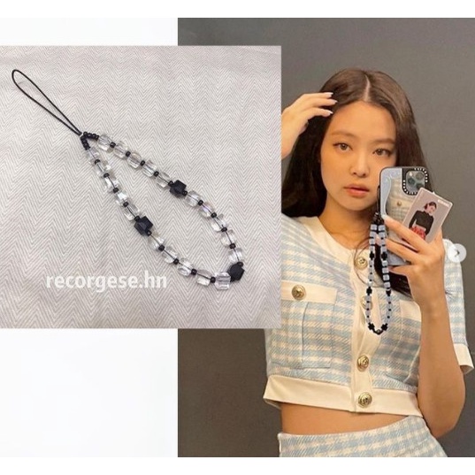 PhoneStrap móc treo điện thoại Jennie hạt vuông trong