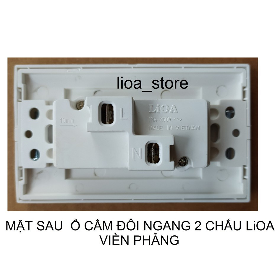 Ổ CẮM ĐÔI 2 CHẤU NGANG  LiOA,