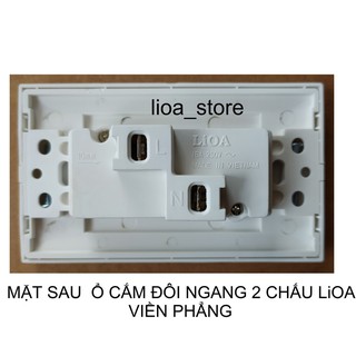 Ổ CẮM ĐÔI 2 CHẤU NGANG  LiOA,