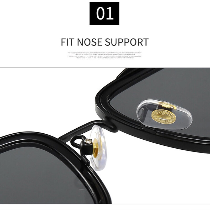 Kính Mát Gọng Vuông Kim Loại Chống Tia UV400 Phong Cách Retro