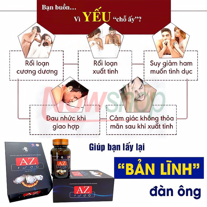 Viên Uống Bổ Thận Tráng Dương Tinh Chất Hàu AZ Vạn Tam Chính Hãng Tăng Sinh Lý Giảm Đau Lưng Mỏi Gối Tiểu Đêm Nhiều