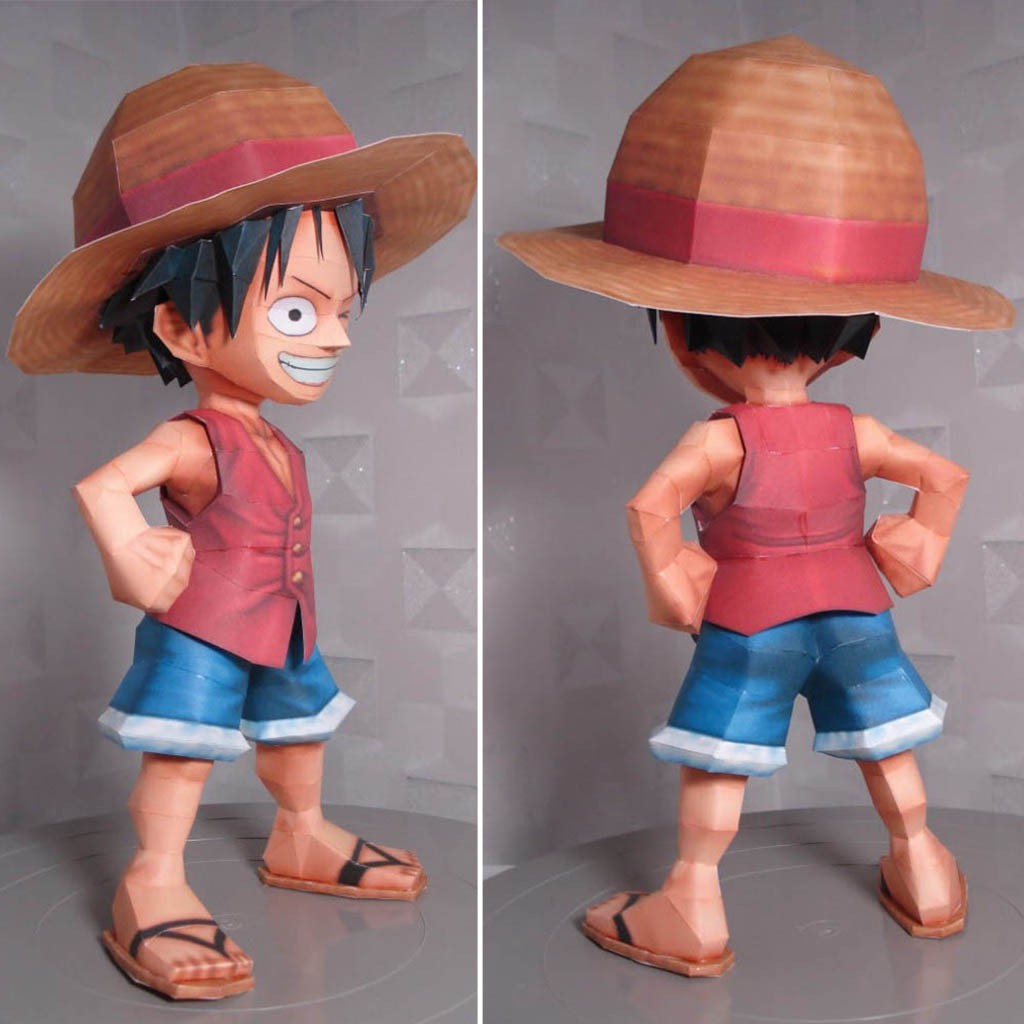 Mô hình giấy Anime Chibi Monkey D Luffy - One Piece