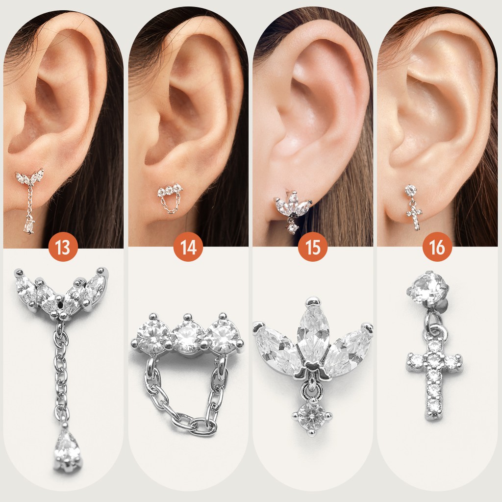 Khuyên tai thả rơi có đá lấp lánh BLINK STUD EARRING