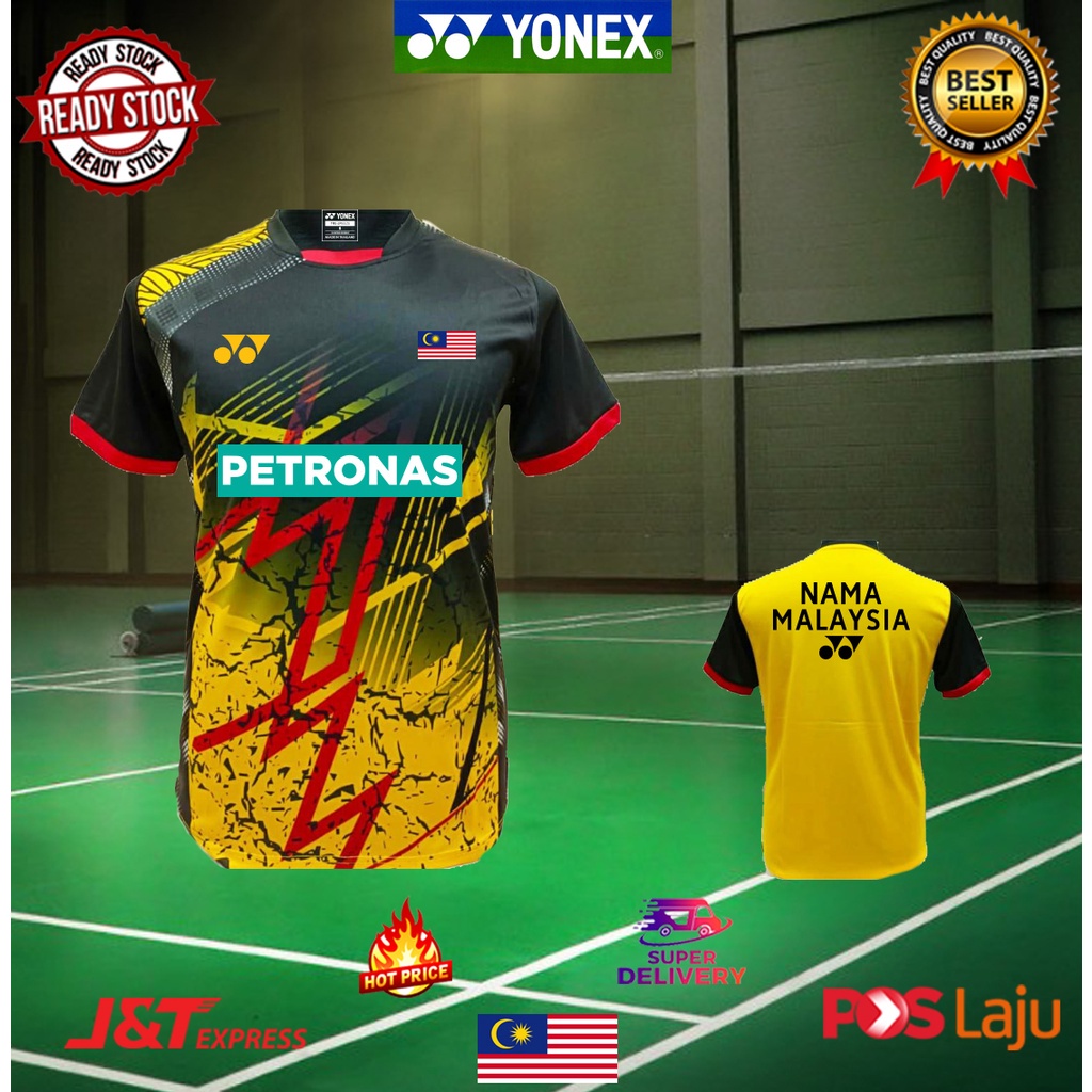 Malaysia Áo Thun Cầu Lông Jersey Yonex Phiên Bản Giới Hạn Jersi PETRONAS Tay Ngắn Tất Cả Size Có Sẵn