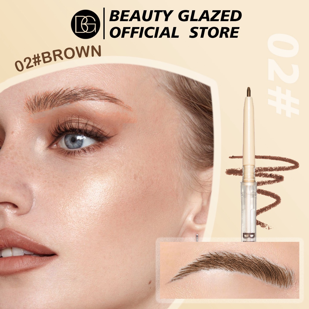 Bút kẻ lông mày BEAUTY GLAZED hai đầu siêu mỏng chống thấm nước kích thước ngòi 1.0mm