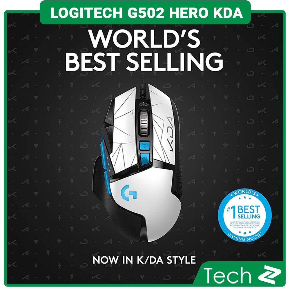 Chuột Logitech G502 Hero KDA (USB/RGB/Đen trắng)