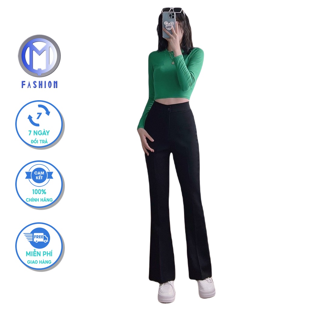 Quần tây ống loe nữ lưng cao ống rộng công sở đi học M Fashion QT04