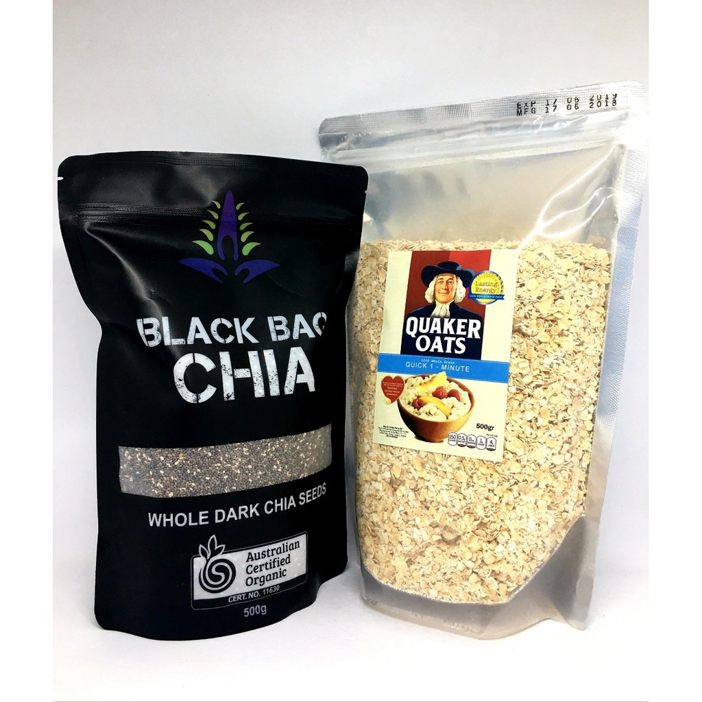 Combo 500g Yến Mạch Quaker Và 500g Hạt Chia đen Từ Úc