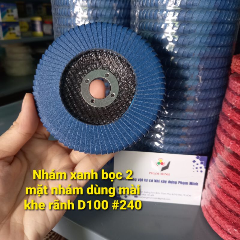 Nhám xếp cong xanh hai mặt nhám dùng mài khe rãnh 100x16x6mm