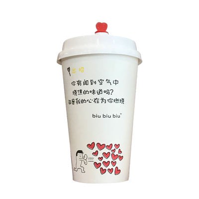 Chén trà sữa màu Đỏ ròng dày, cốc đựng đồ uống nóng, cốc đựng giấy 500ml