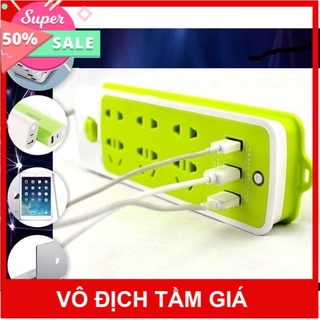 Ổ điện xanh đa năng chống giật có chỗ cắm usb