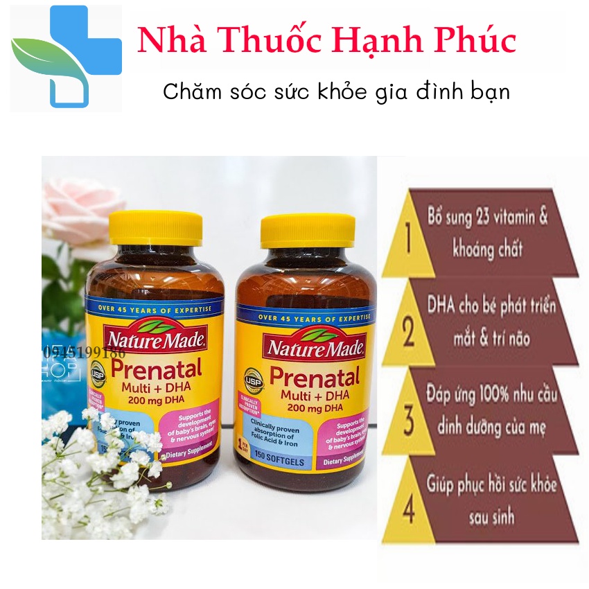 Viên Uống BÀ BẦU Nature Made – Prenatal Multi +DHA 150 Viên