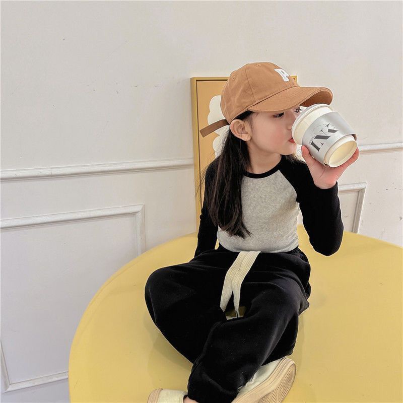 Set Đồ Thể Thao Phối Màu Sắc Tương Phản Chất Liệu Cotton Thời Trang Xuân Thu 2022 Cho Bé Gái