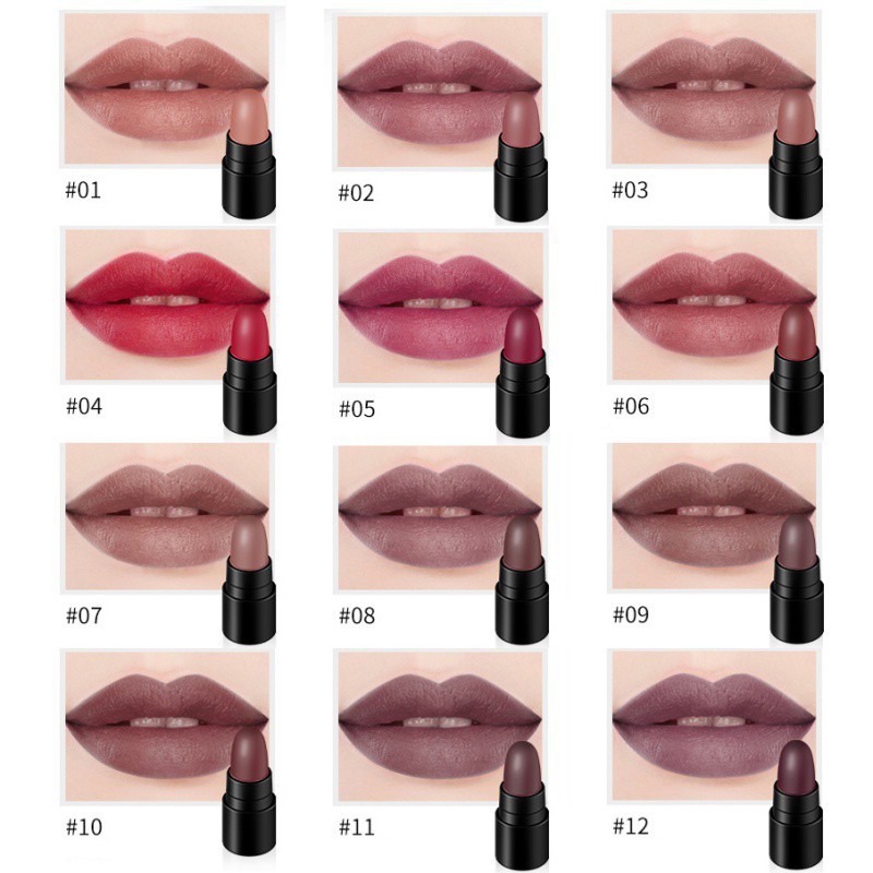 Bộ 12 son thỏi mini DNM màu son mịn mượt khi lên môi