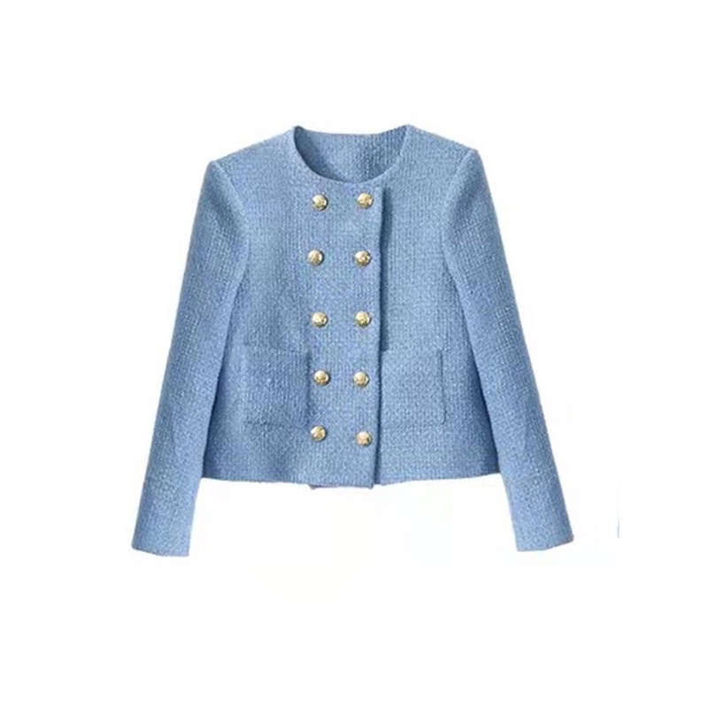 ÁO KHOÁC DẠ TWEED XANH DƯƠNG