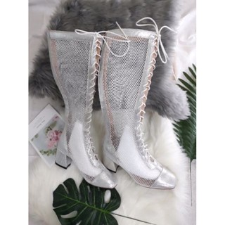Boots lưới da lộn 6.5cm và da lì 4cm