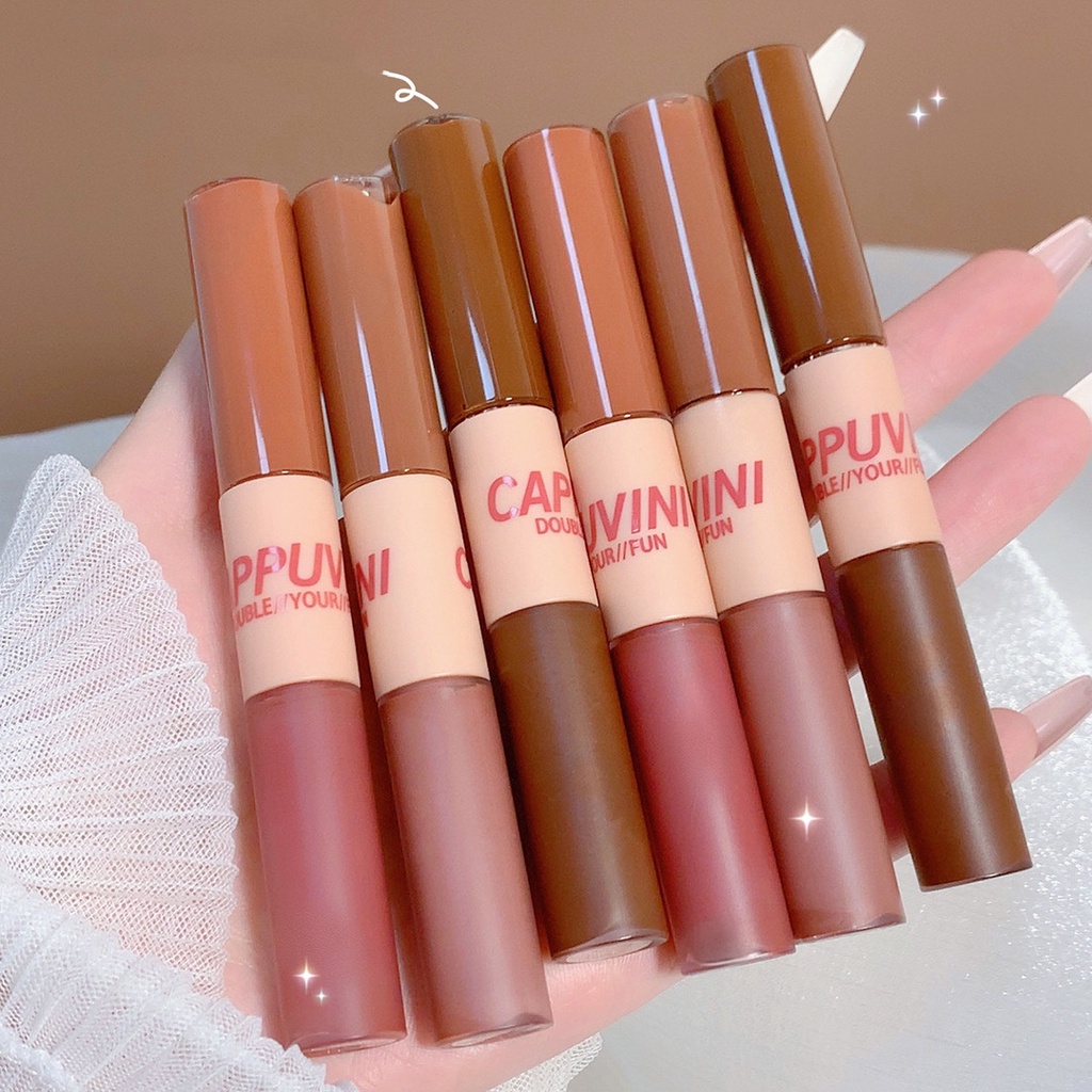 Son Kem 2 Đầu Lì-Bóng Mướt Môi CAPPUVINI Double Your Fun Lip Glaze