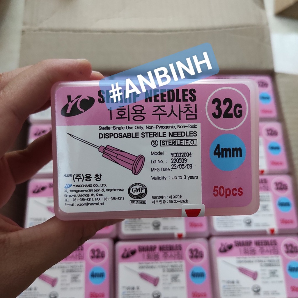 (Q1-HCM) (1 Cây) Đầu Kim Tiêm Meso 32G-4mm - Kim Tiêm Tinh Chất HA PRP Cá Hồi - Kim Tiêm 32G Nano Không Đau Cao Cấp