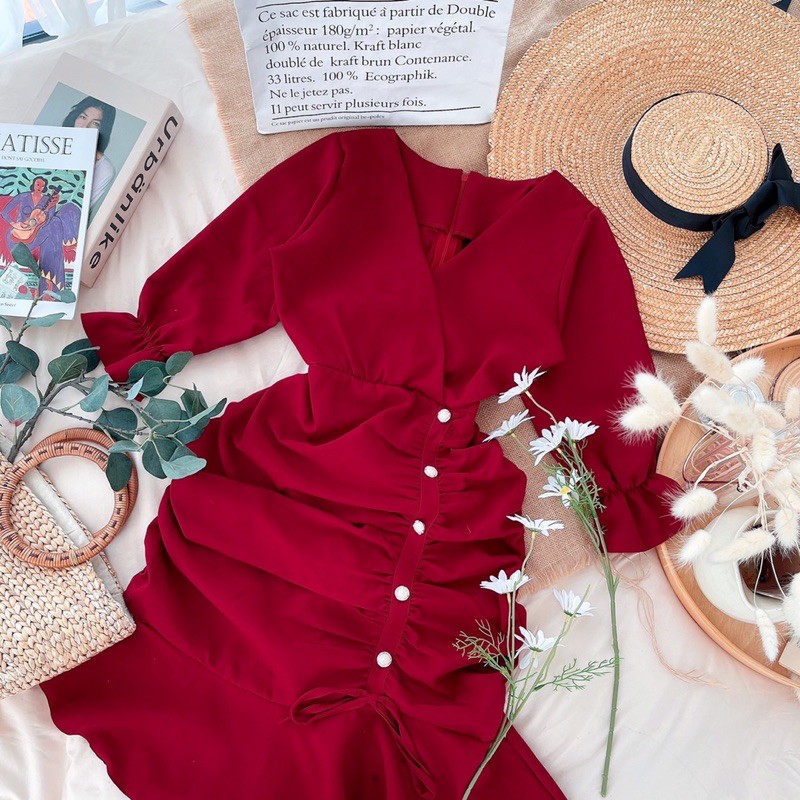 đầm đỏ bigsize nhúng đuôi cá cổ đắp bigsize 55kg-90kg✅ | BigBuy360 - bigbuy360.vn