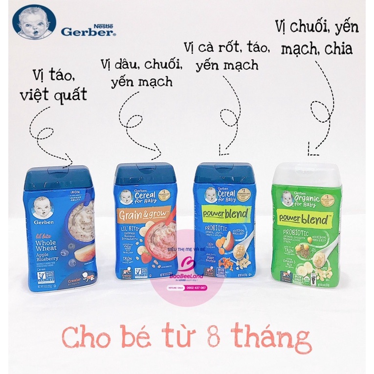 𝐒𝐀𝐋𝐄 Bột ăn dặm Gerber cho bé đủ vị  -  BAABEELAND