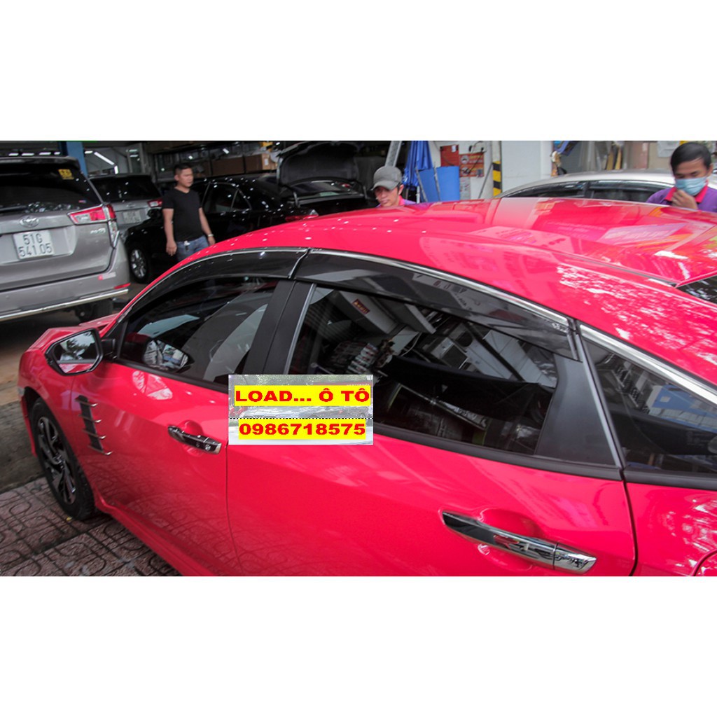 Vè mưa chỉ mạ CIVIC 2017 - 2021 Hàng cao cấp  ( chỉ viền inox )