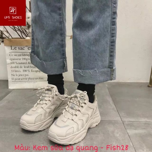 [FREE SHIP TOÀN QUỐC] Giày thể thao nữ Ulzzang phản quang mã FISH D26 hot hit  cá tính 2 màu trendy