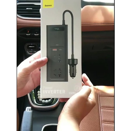 Ổ cắm điện đa năng Baseus chính hãng 150W-12V to 220V vs nhiêu chức năng chuyên dùng cho oto