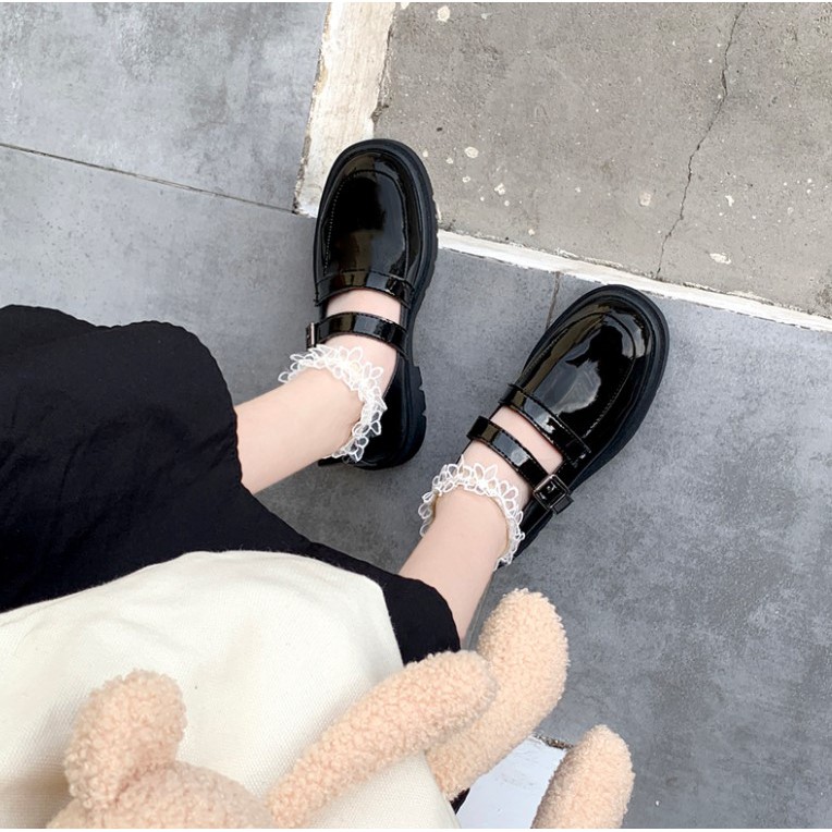 [ HÀNG SẴN ]Giày babydoll phong cách vintage với chất da lì thanh lịch loteria | BigBuy360 - bigbuy360.vn