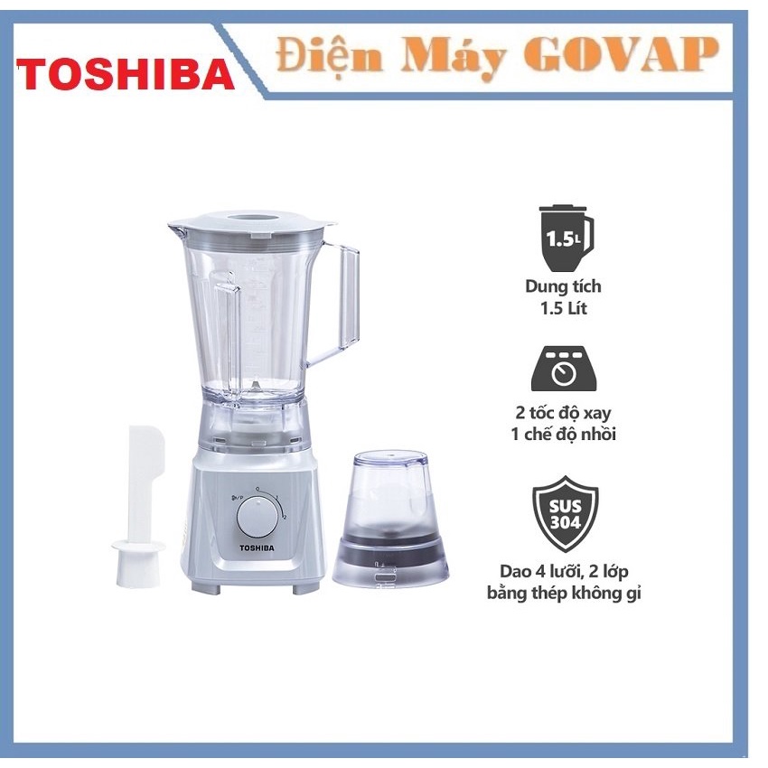 Máy Xay Sinh Tố Toshiba MX-60T(H) - 2 Cối - 1.5L - Công Suất 600W - Hàng Chính Hãng, Bảo Hành 12 Tháng