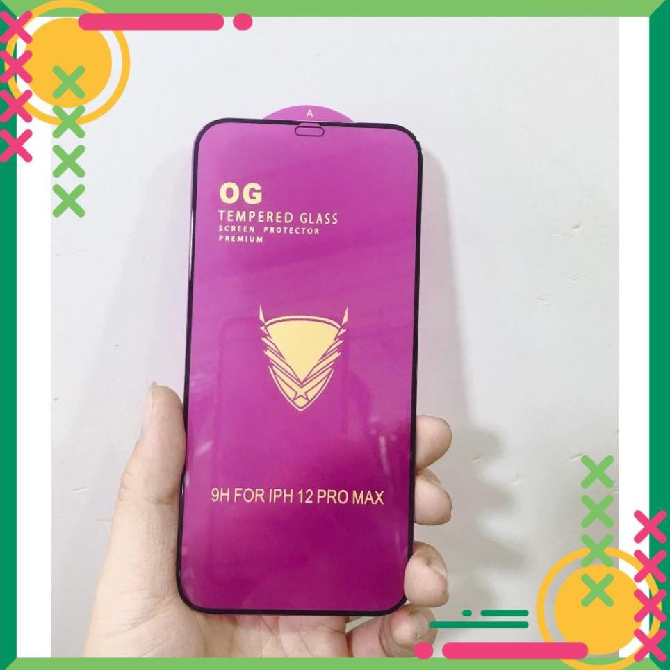 [HOT] Cường lực full màn hình iphone 12/ 12mini/12pro/12promax hiệu OG tím, viền mỏng, hàng chuẩn ^