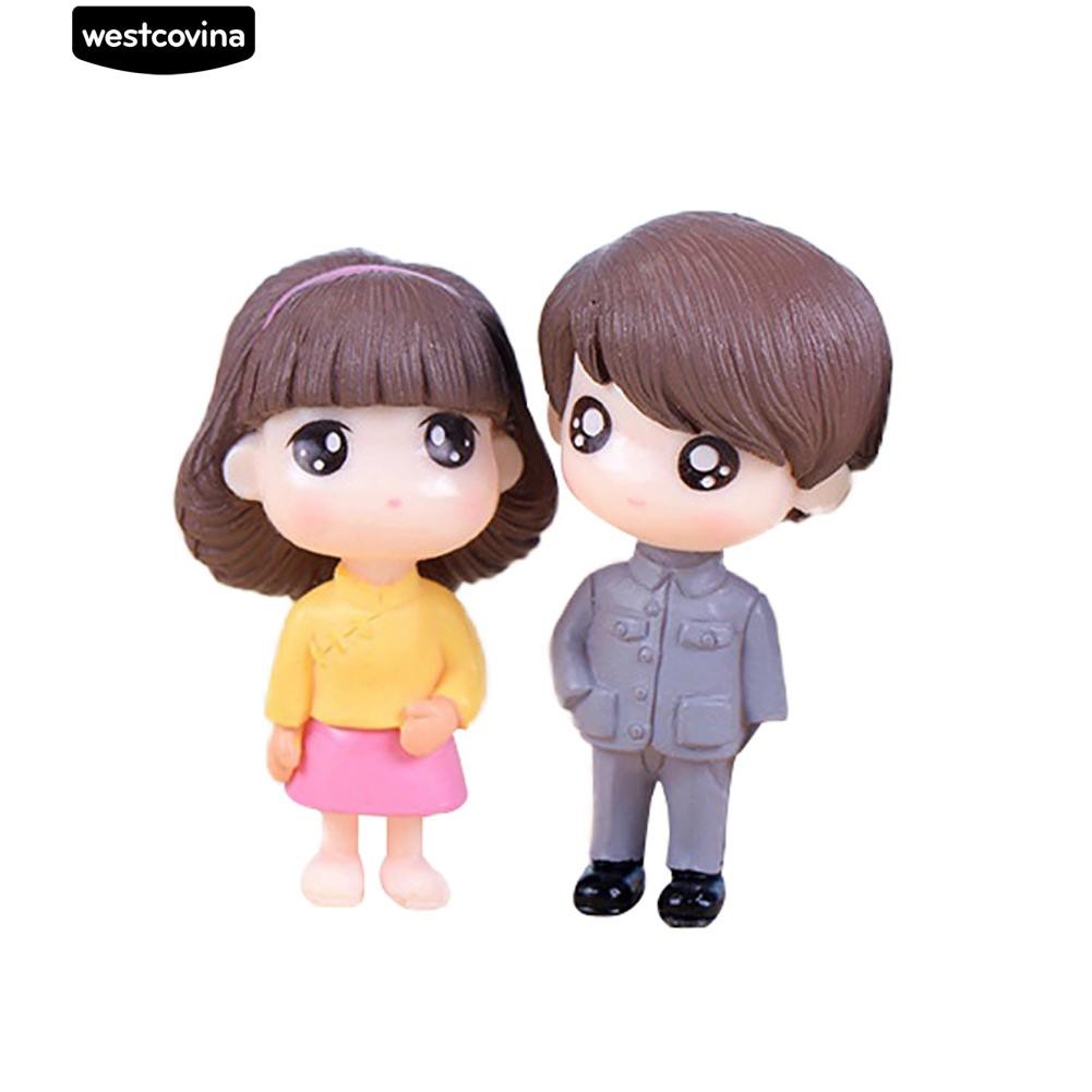 Set 2 Tượng Bé Trai Và Gái Mini Dễ Thương Cho Trang Trí