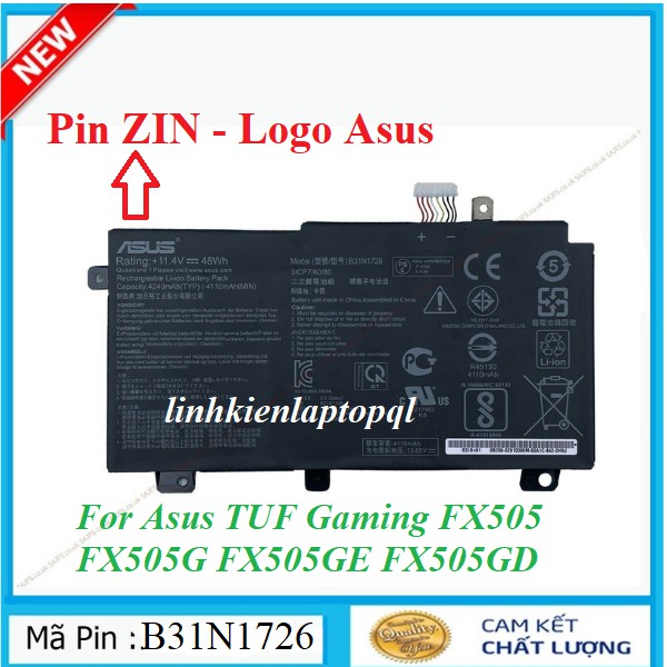 Pin Laptop Asus TUF Gaming FX505 FX505G FX505GE FX505GD FX505DY FX504GM B31N1726 B31BN91 48Wh