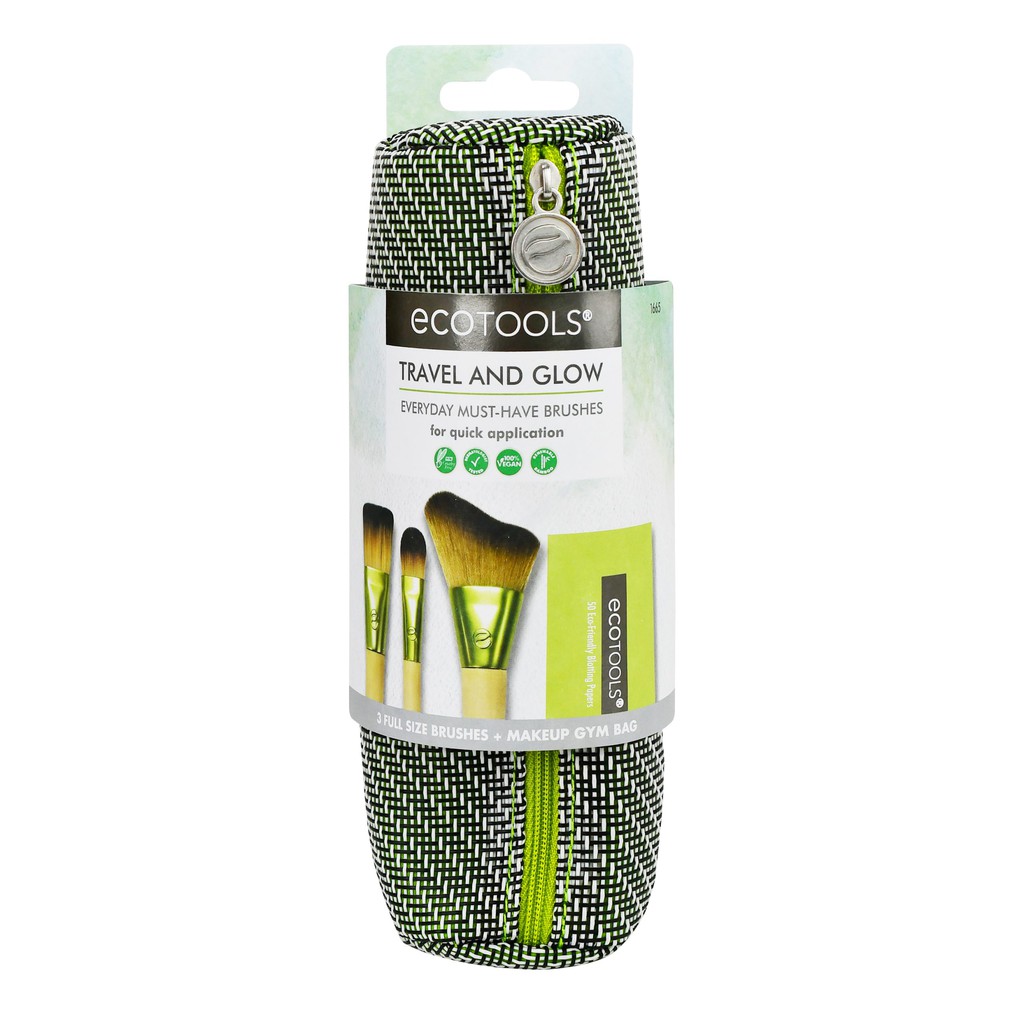 Ecotools - Bộ cọ trang điểm cơ bản Ecotools Travel and Glow Kit 1665