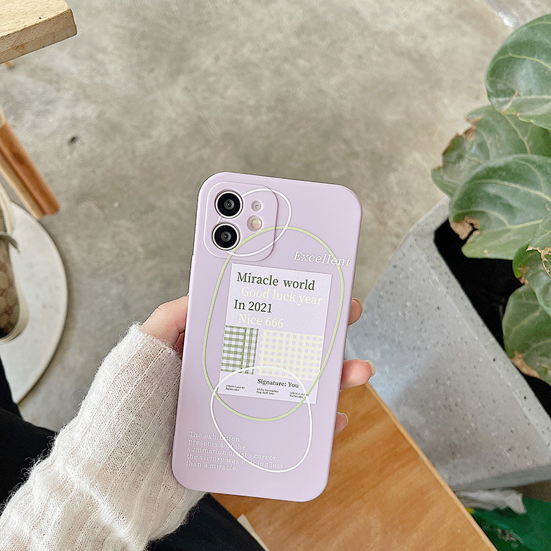 Ốp lưng iphone ốp Điện Thoại Dẻo Màu Tím Chống Rơi Vỡ Thiết Kế Đơn Giản Thời Trang Cho iPhone 11ProMax 2021 12 6 7 8Plus Xr