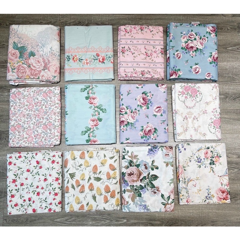 Set ga gối Cotton Living( Cotton 100%) hoạ tiết vintage trong trẻo