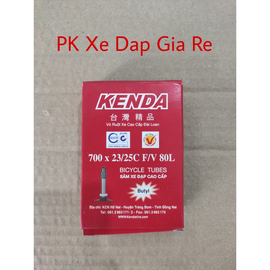 Săm xe đạp KENDA 700x23/25c van dài 80mm, Săm xe đạp đua van dài 80mm
