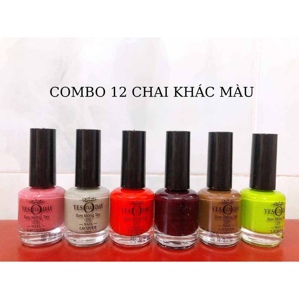 SƠN MÓNG TAY CAO CẤP - COMBO 12 CHAI KHÁC MÀU TÔNG ĐẸP 150K - MẪU CHAI TRÒN